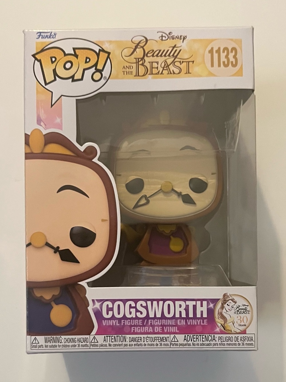 Cogsworth Disney Beauty and the Beast Funko Pop! *30th Anniversary